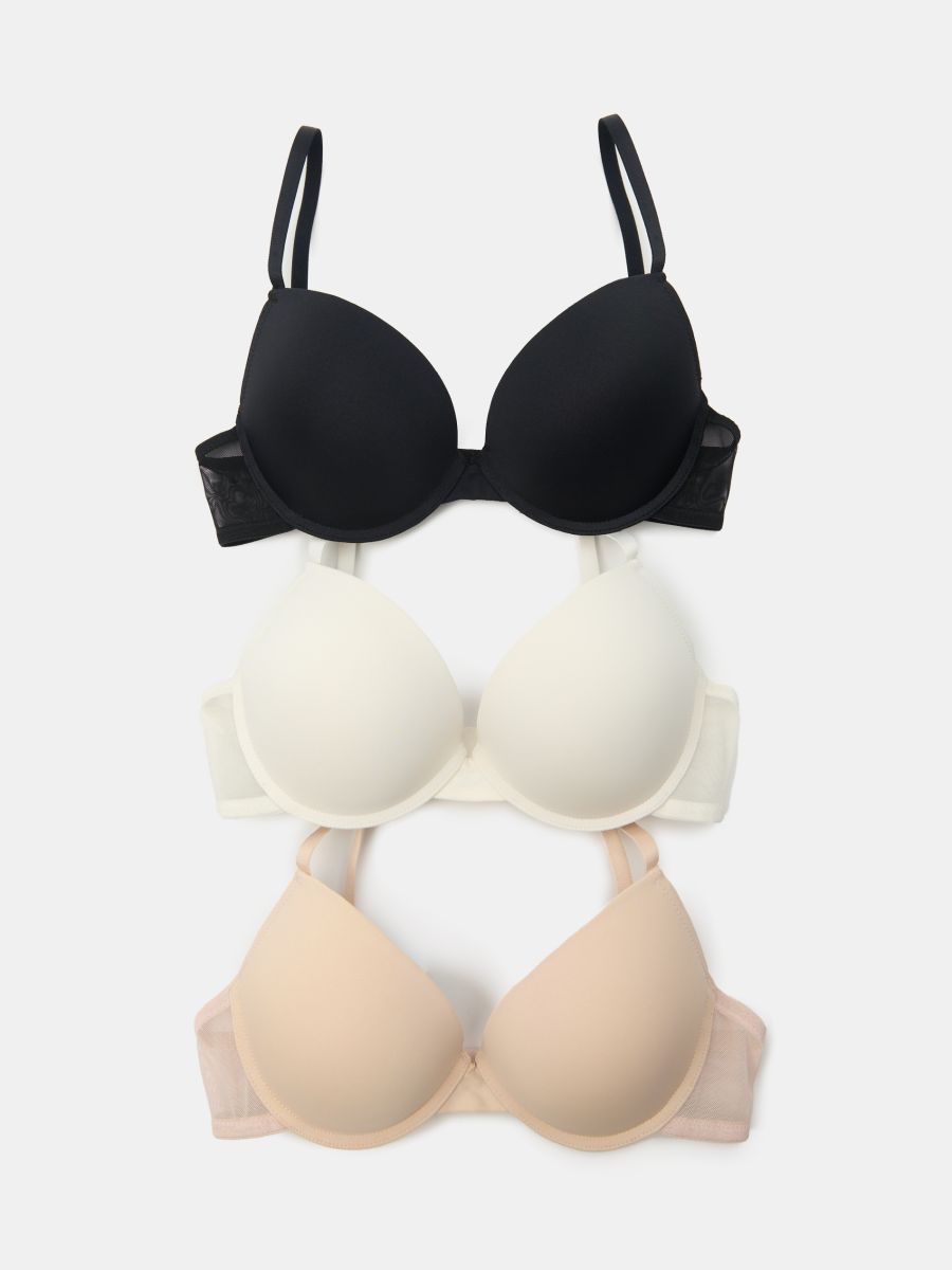 Biustonosz push-up 3 pack - wielobarwny - SINSAY