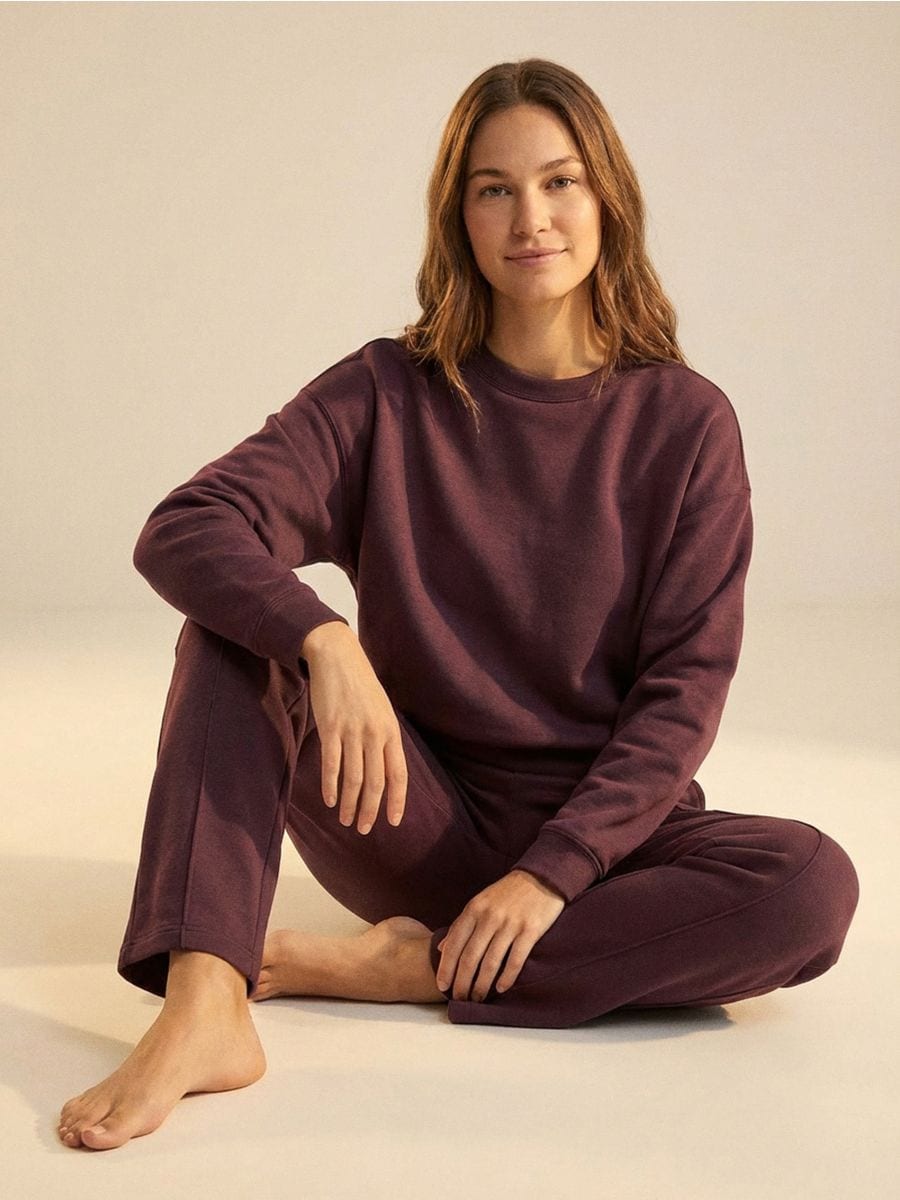 Bluza crewneck basic z dodatkiem wiskozy 