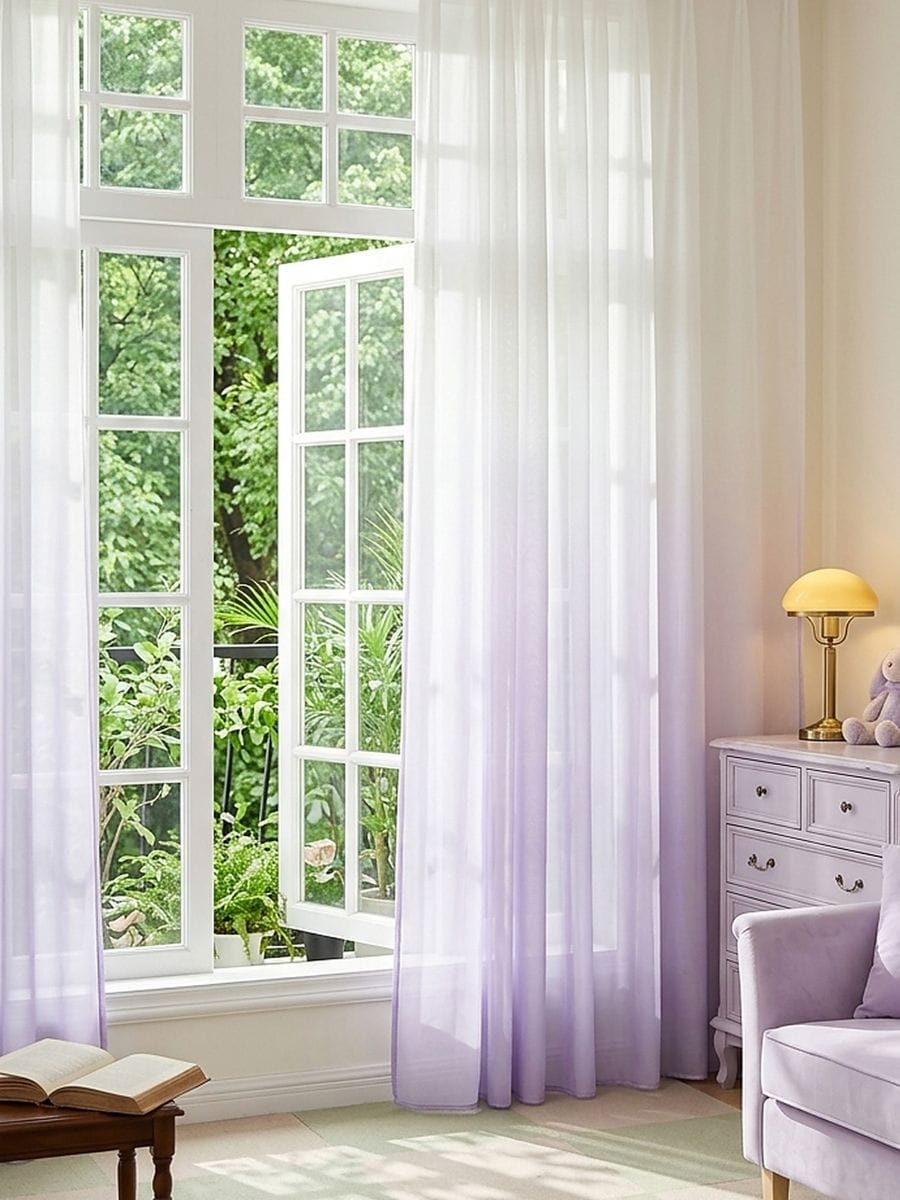 Perdea semi-transparentă cu efect ombre Perdea semi-transparentă cu efect ombre - violet - SINSAY