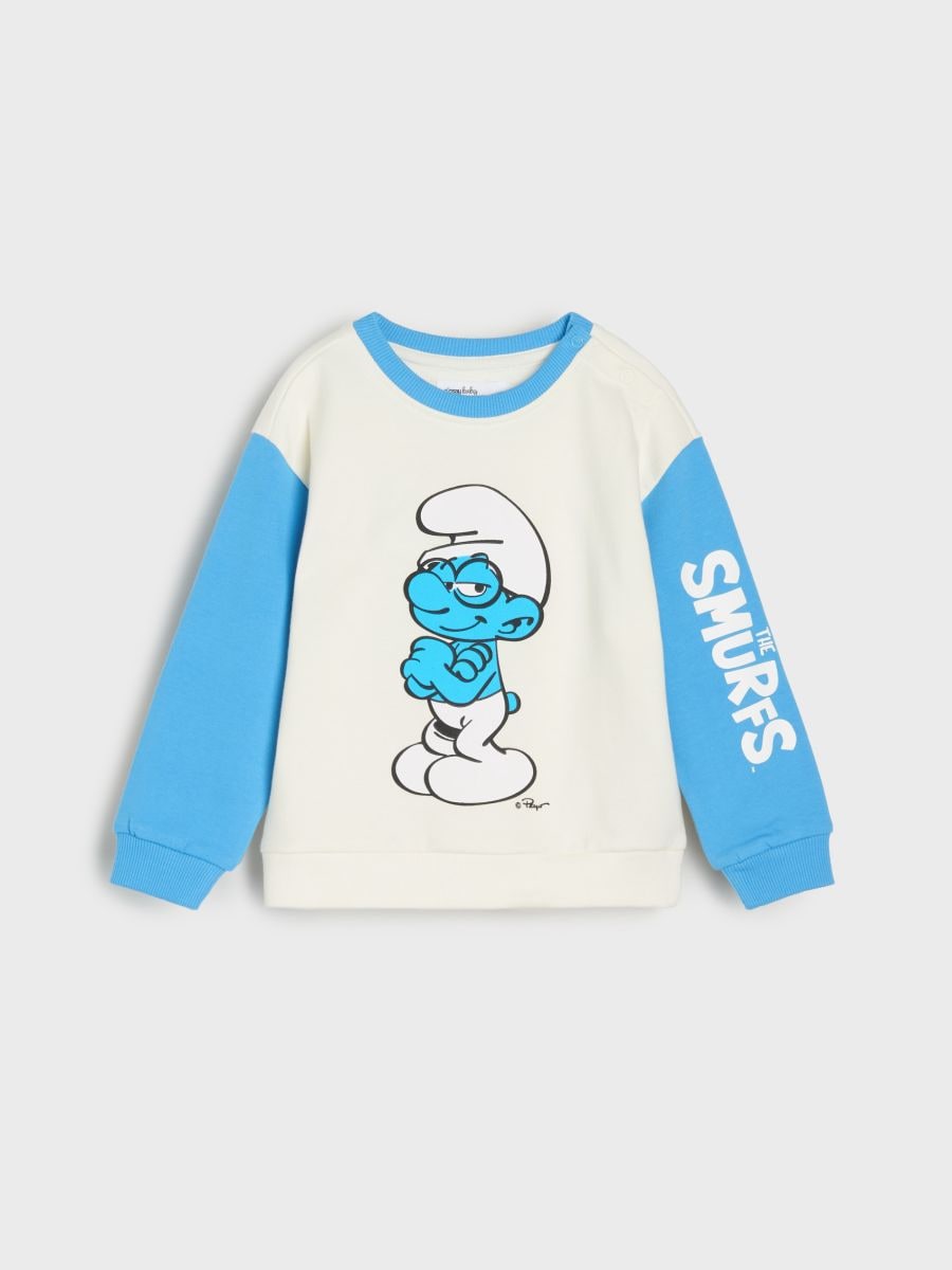 Bluza crewneck The Smurfs - kremowy - SINSAY