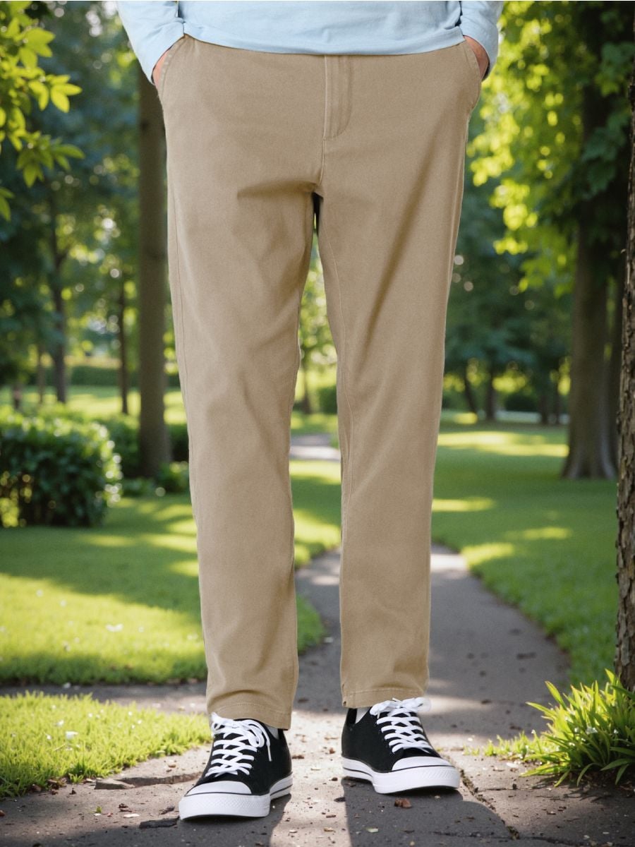 Spodnie chino slim Spodnie chino slim - beżowy - SINSAY