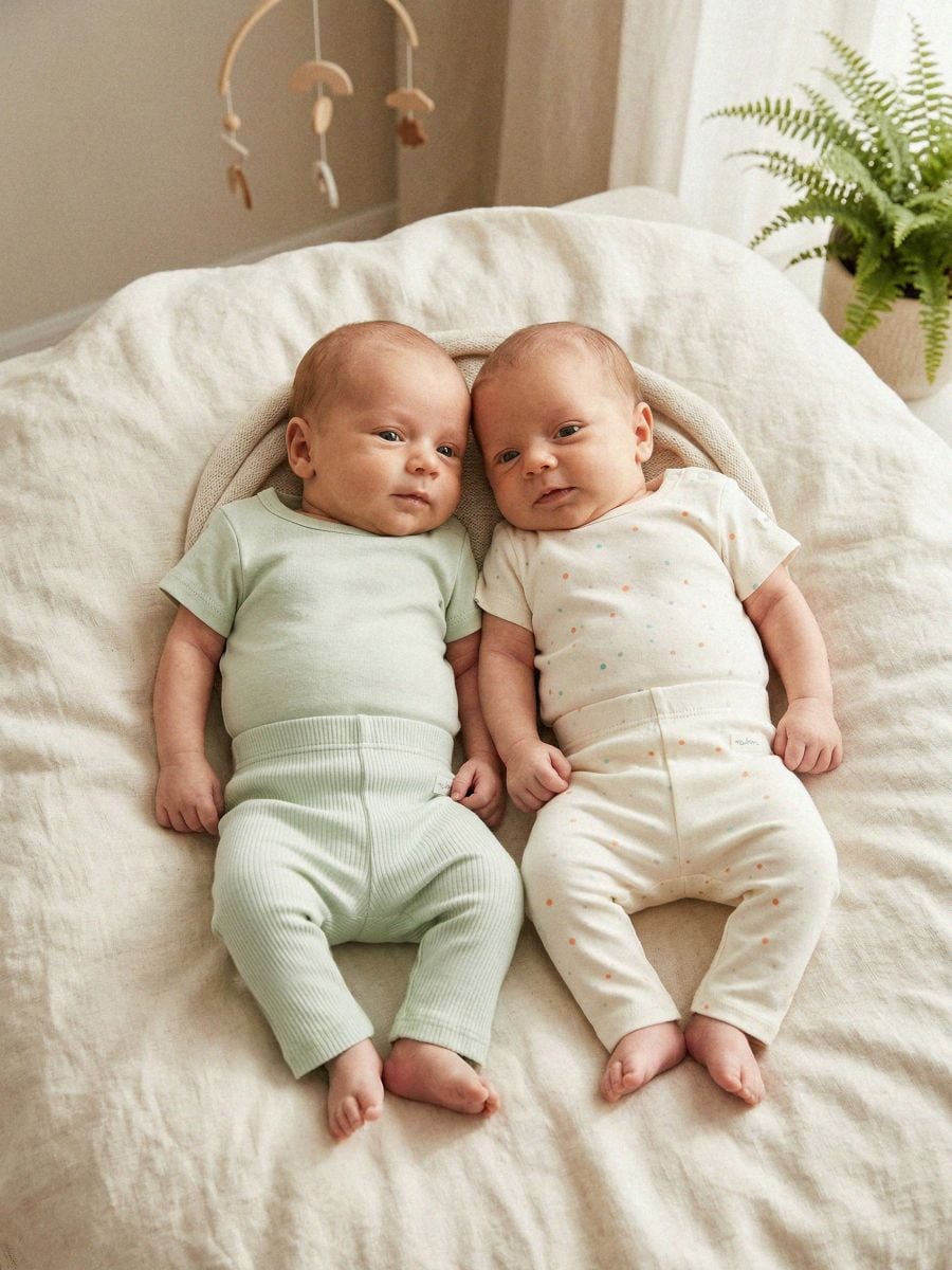 Bawełniane legginsy 2 pack Bawełniane legginsy 2 pack - kremowy - SINSAY