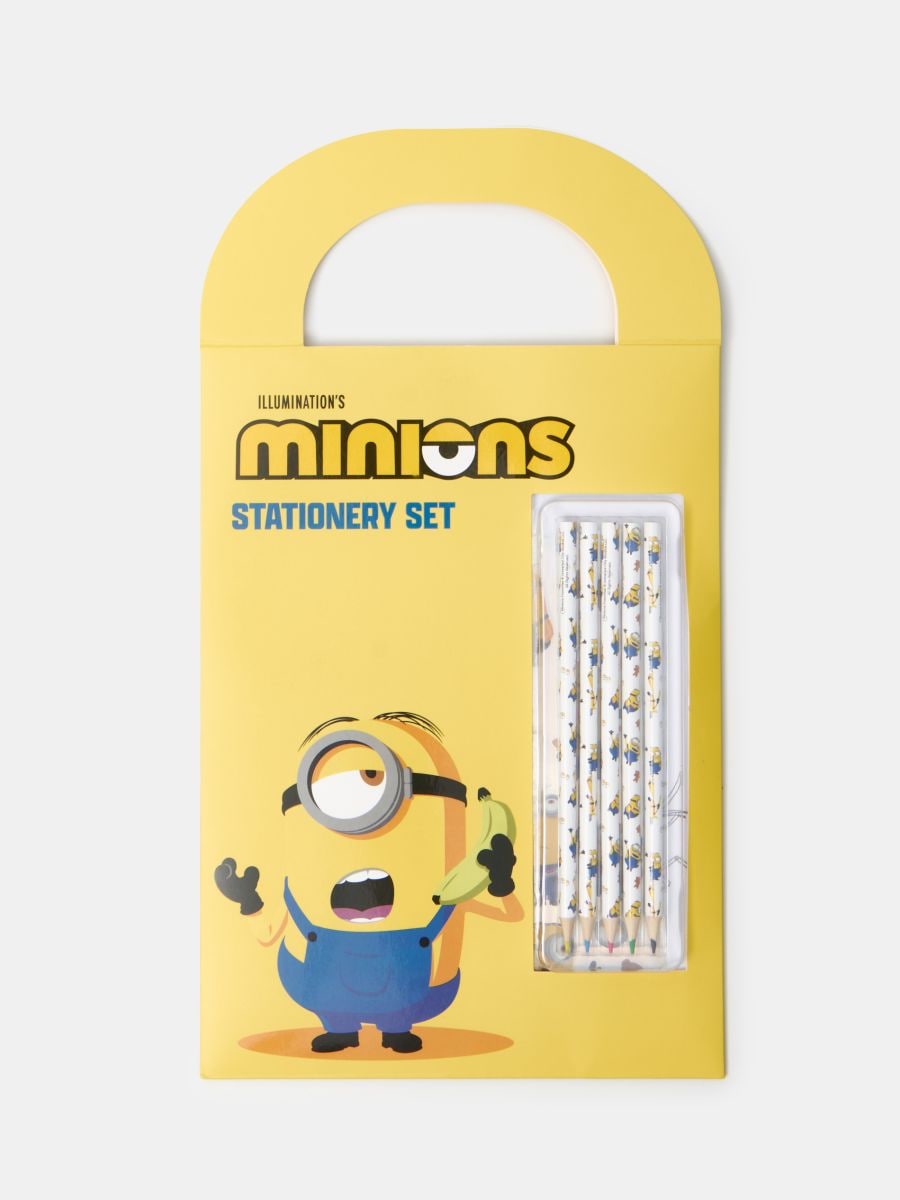 Zestaw papierniczy z błyszczącym wykończeniem UV 16 pack Minions Zestaw papierniczy z błyszczącym wykończeniem UV 16 pack Minions - żółty - SINSAY
