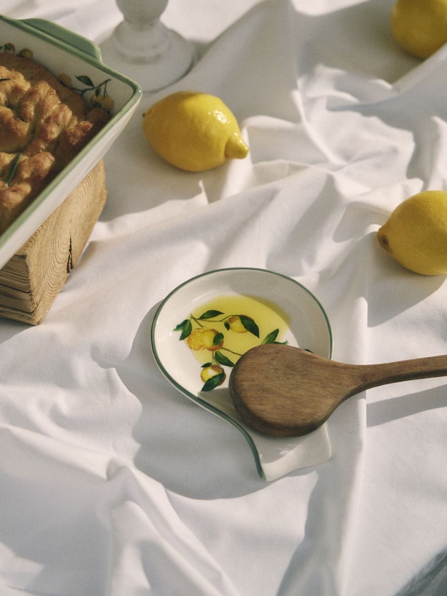 Ceramiczna podstawka pod łyżkę z motywem cytryn - wielobarwny - SINSAY