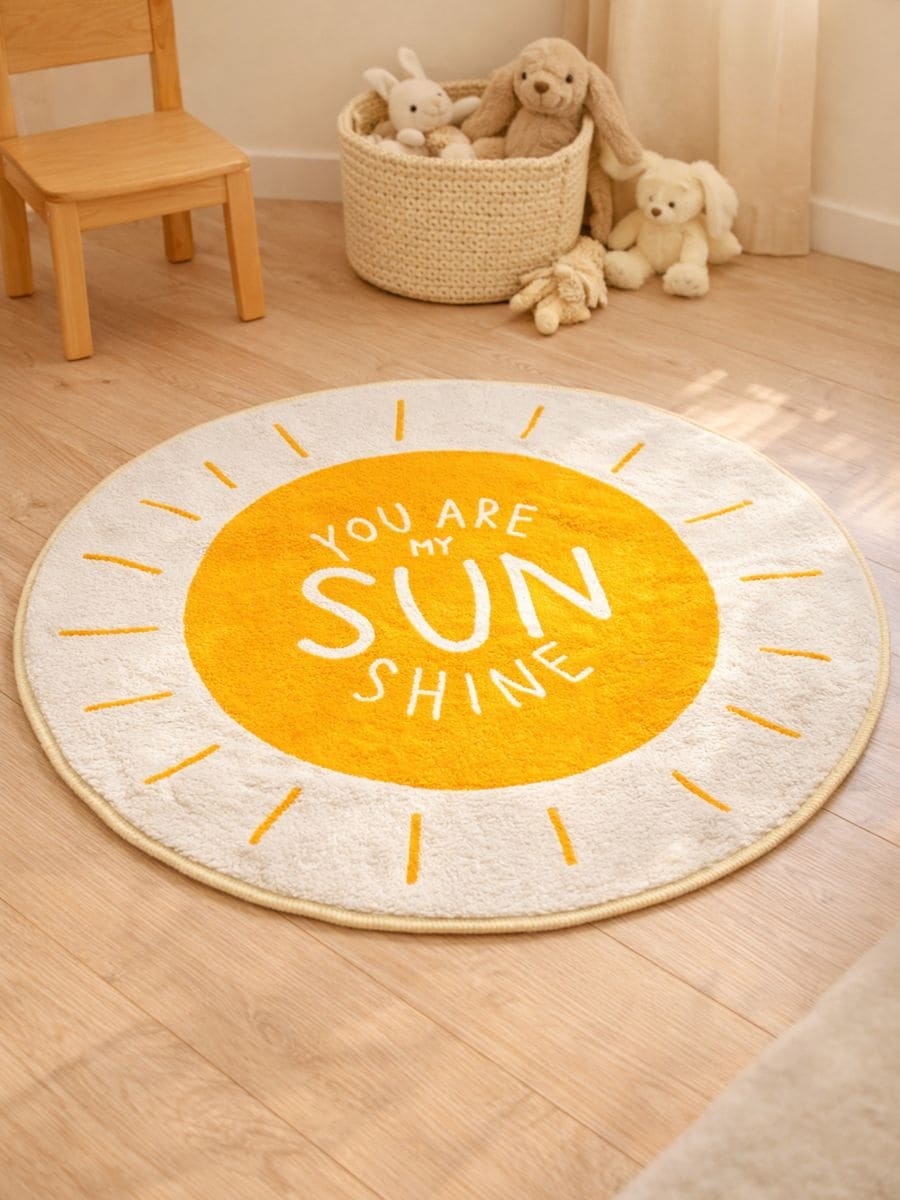Covor rotund cu motiv de soare și inscripție Covor rotund cu motiv de soare și inscripție - multicolor - SINSAY