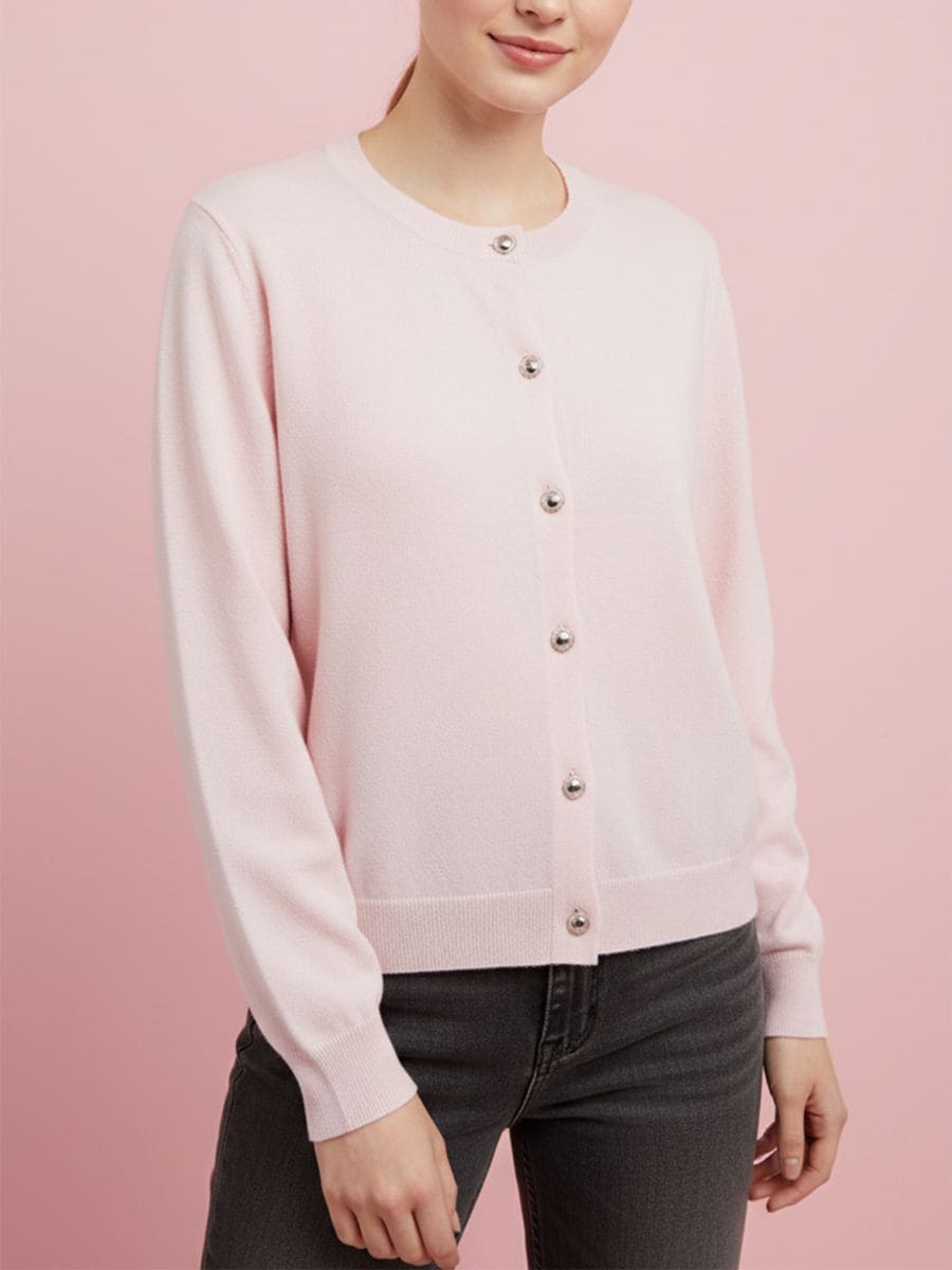 Cardigan cu nasturi decorativi Cardigan cu nasturi decorativi - roz-pastel - SINSAY