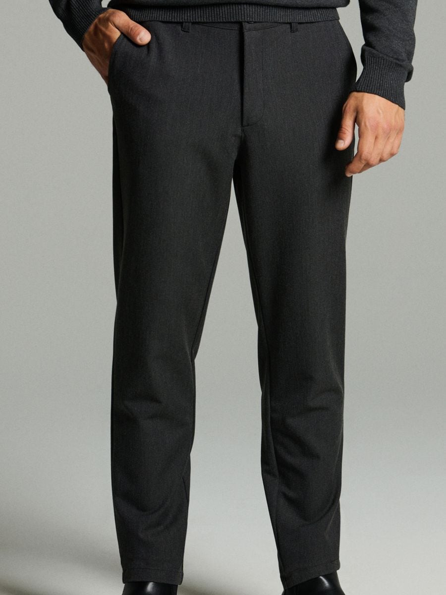 Pantaloni chino slim - gri-închis - SINSAY