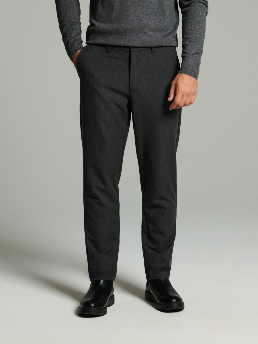 Eleganckie spodnie chino slim Eleganckie spodnie chino slim - szary - SINSAY