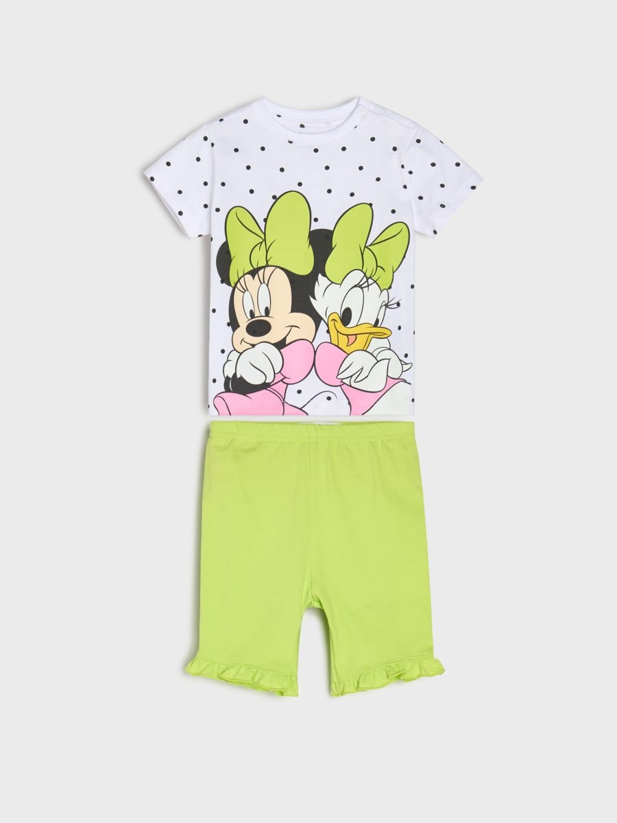 Bawełniany komplet: koszulka i kolarki Minnie Mouse Bawełniany komplet: koszulka i kolarki Minnie Mouse - zielony - SINSAY