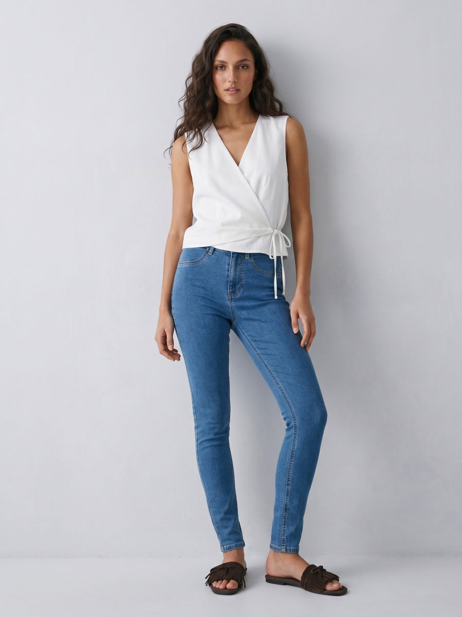 Jeansy skinny - niebieski - SINSAY
