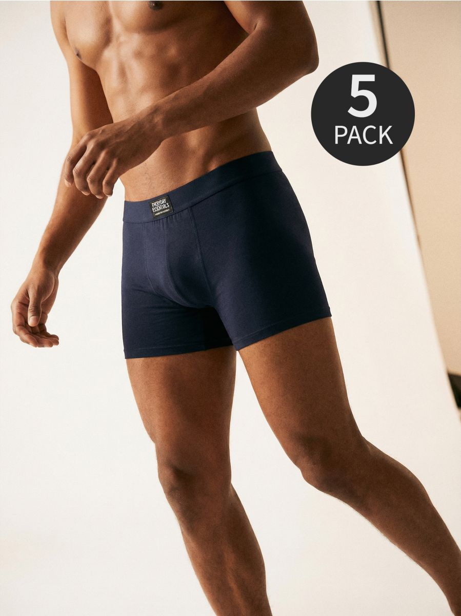 Boxeri din bumbac, set de 5 - bleumarin - SINSAY