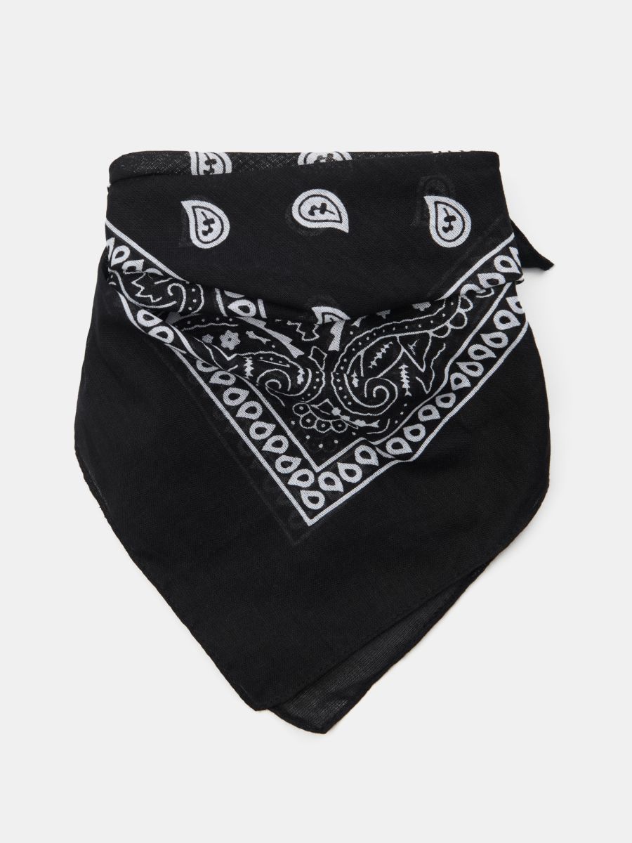 Bavlněná bandana s paisley vzorem Bavlněná bandana s paisley vzorem - černá - SINSAY
