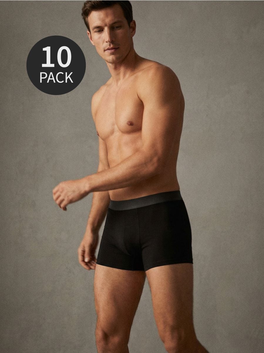 Boxeri clasici 10 pack - negru - SINSAY