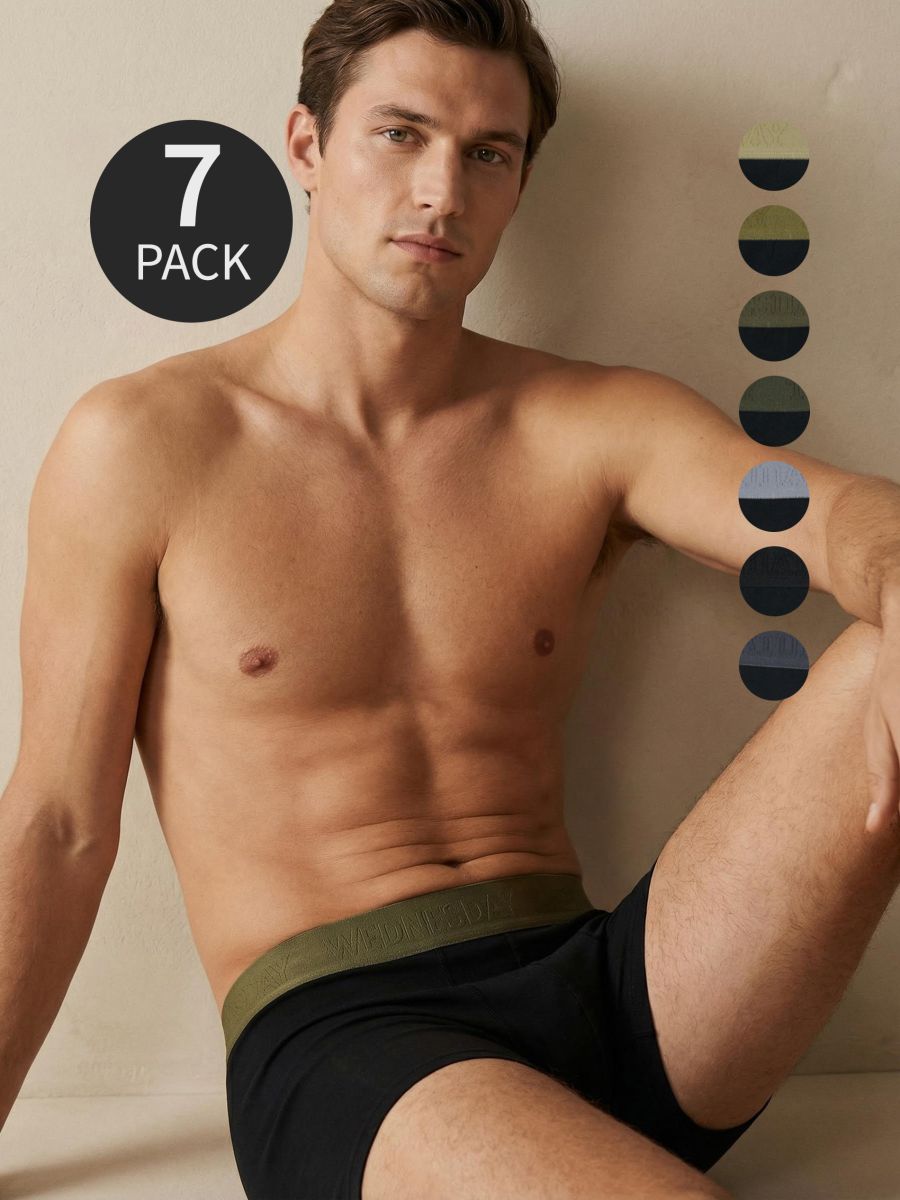 Bavlněné boxerky 7 pack Bavlněné boxerky 7 pack - černá - SINSAY
