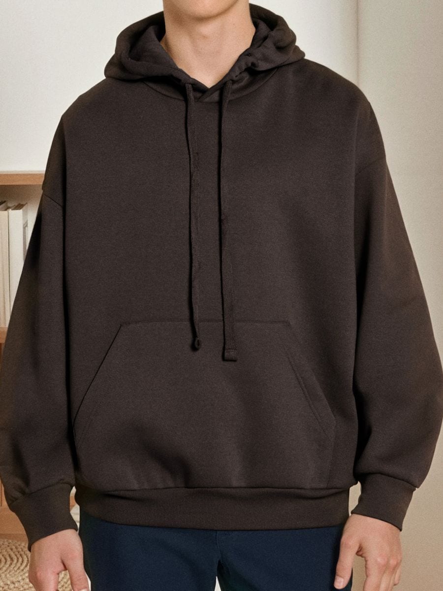 Bluza hoodie comfort fit - brązowy - SINSAY