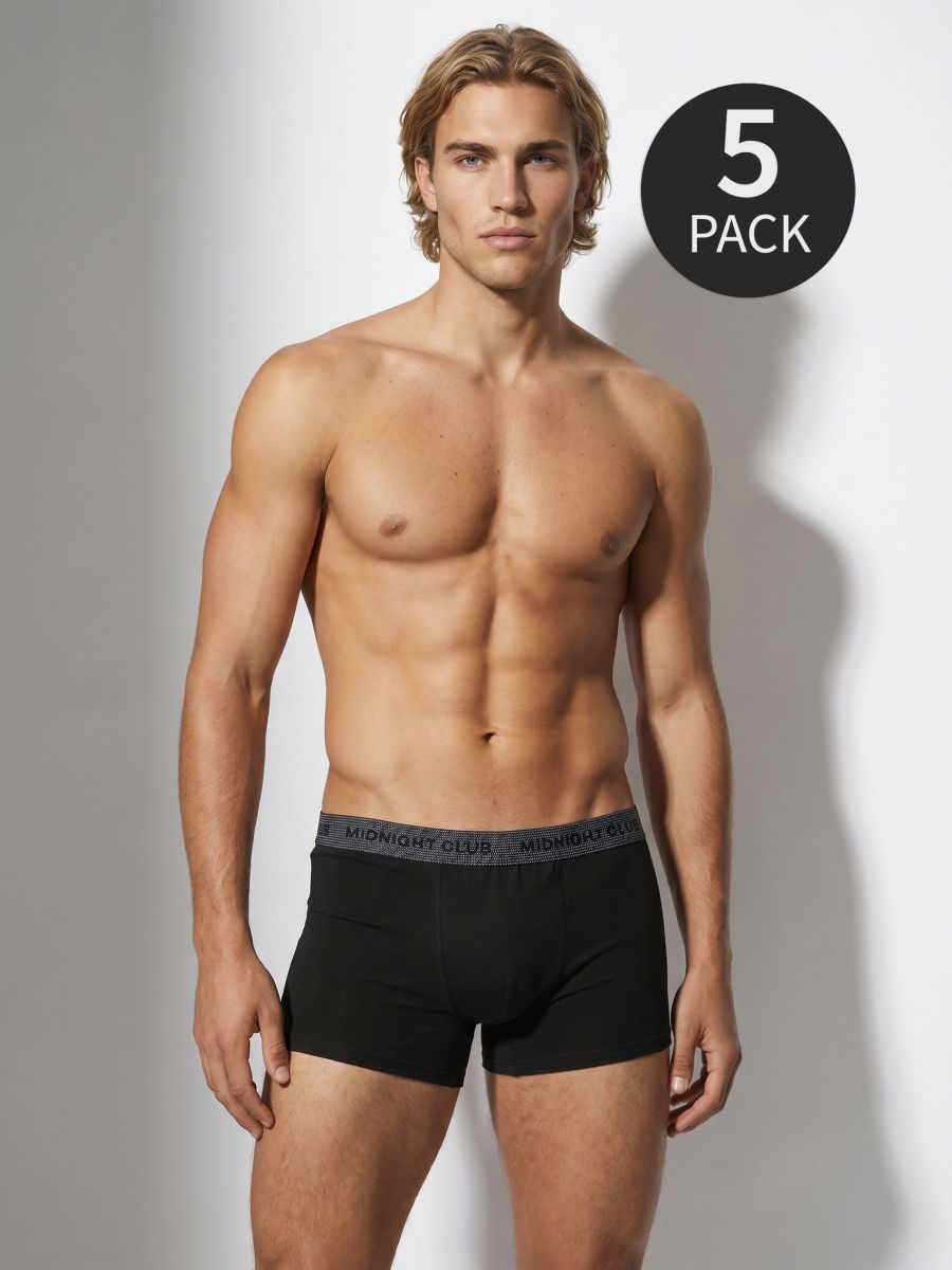 Bawełniane bokserki long 5 pack Bawełniane bokserki long 5 pack - wielobarwny - SINSAY