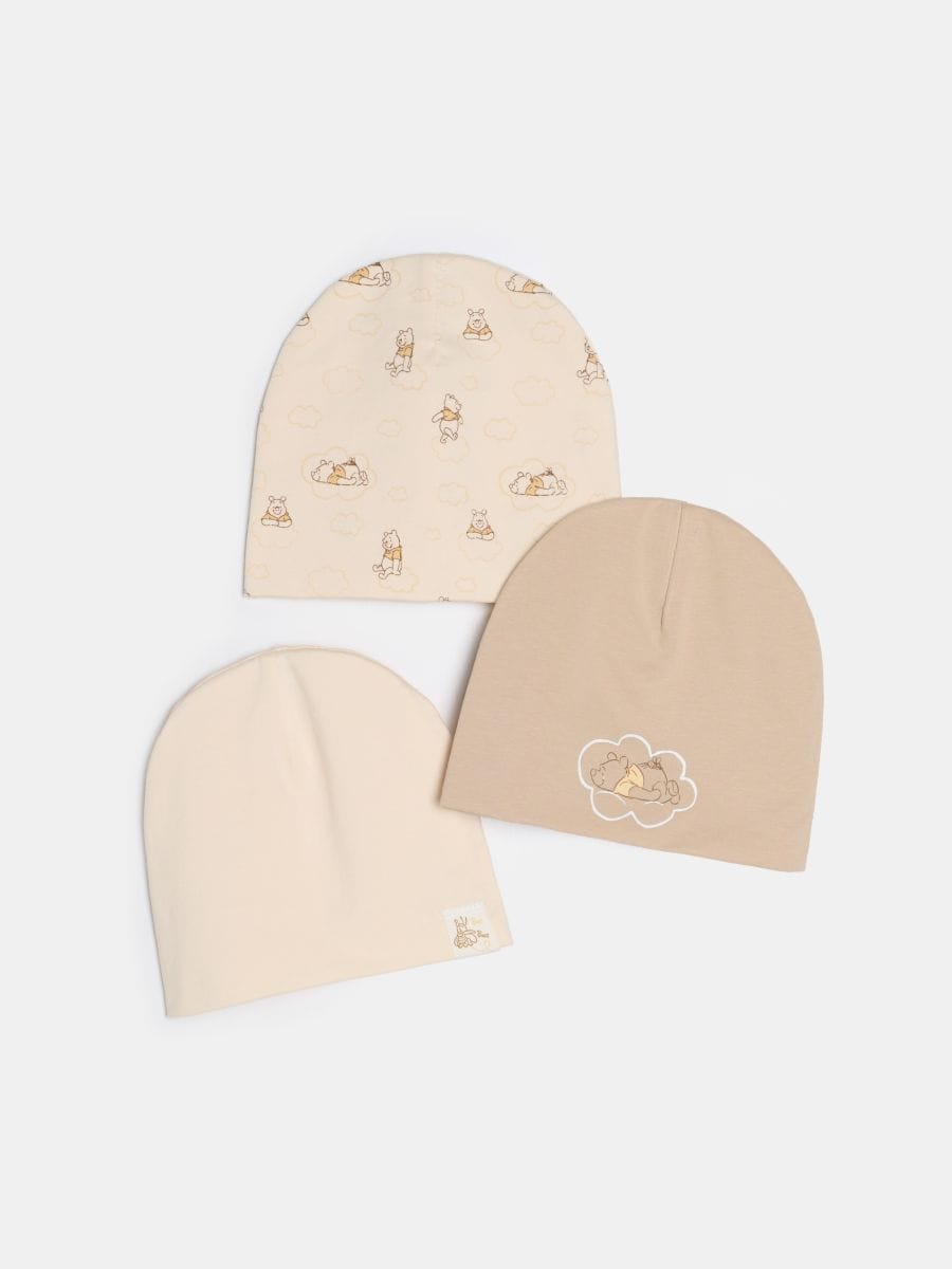 Czapki z nadrukiem 3 pack Winnie the Pooh - kremowy - SINSAY