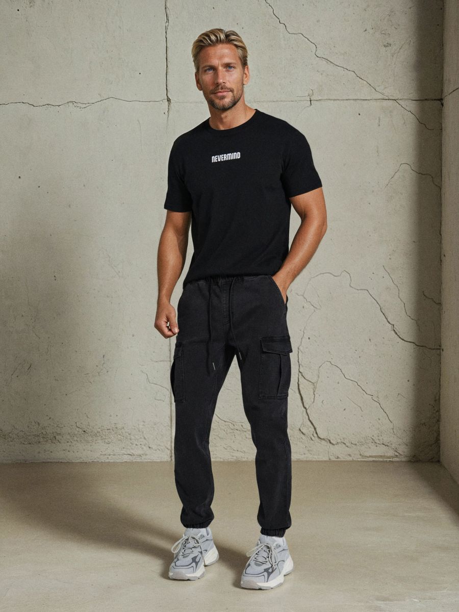 Jeansy jogger - czarny - SINSAY