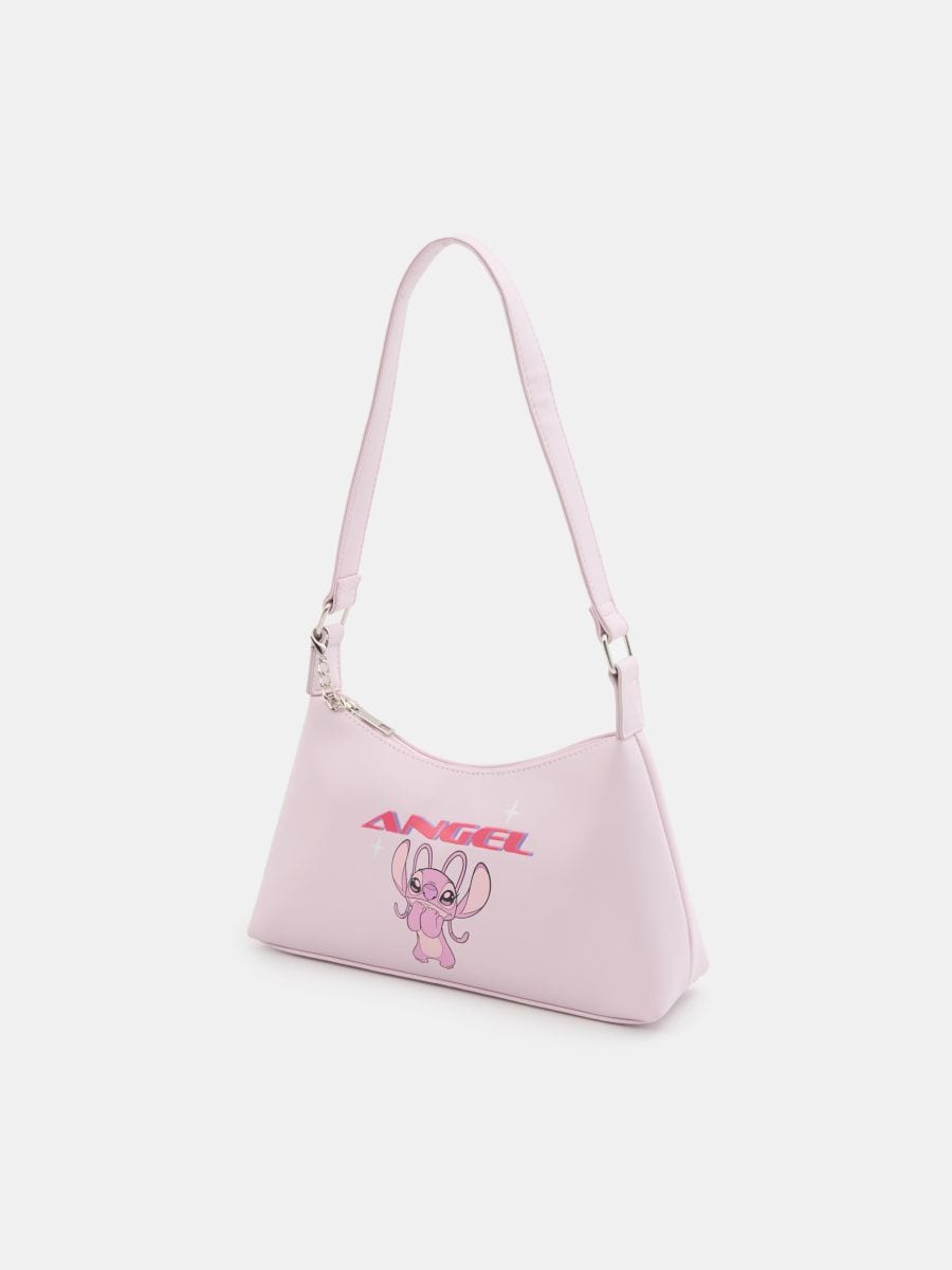 Malá kabelka na rameno s řetízkem Stitch - pastelová růžová - SINSAY