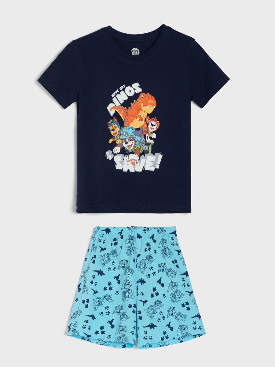 Bawełniana piżama dwuczęściowa z nadrukiem PAW Patrol Bawełniana piżama dwuczęściowa z nadrukiem PAW Patrol - granatowy - SINSAY
