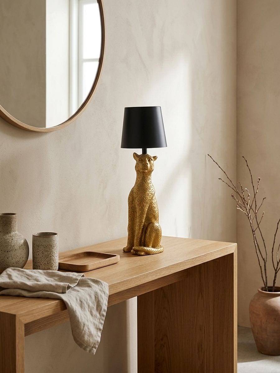 Stolní lampa ve tvaru geparda Stolní lampa ve tvaru geparda - zlatá - SINSAY