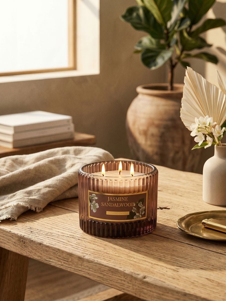 Lumânare parfumată Jasmine Sandalwood Lumânare parfumată Jasmine Sandalwood - maro - SINSAY