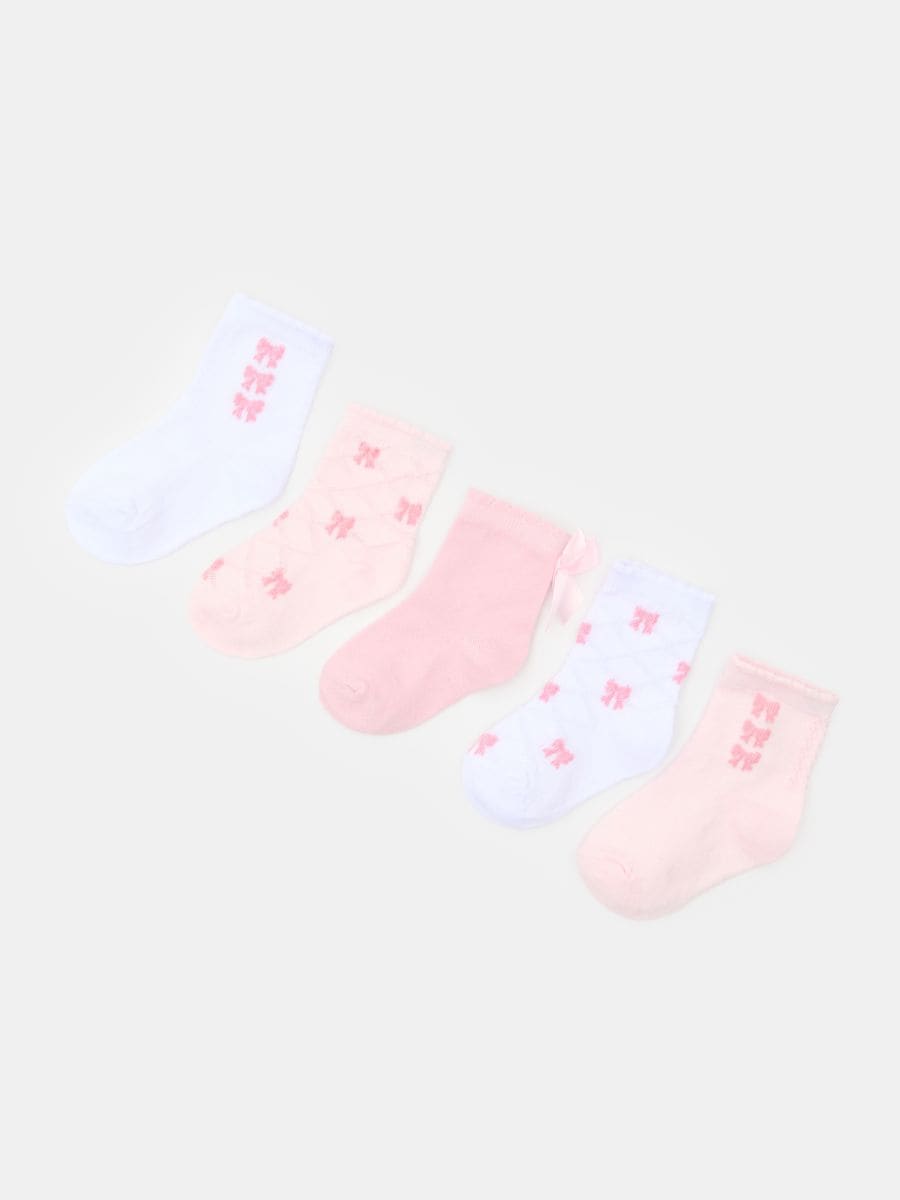 Șosete cu Model Fundiță, Set de 5 Șosete cu Model Fundiță, Set de 5 - multicolor - SINSAY