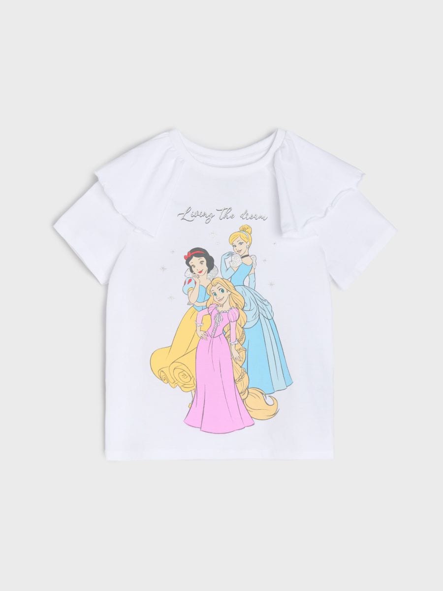 Bawełniana koszulka z nadrukiem Snow White - biały - SINSAY