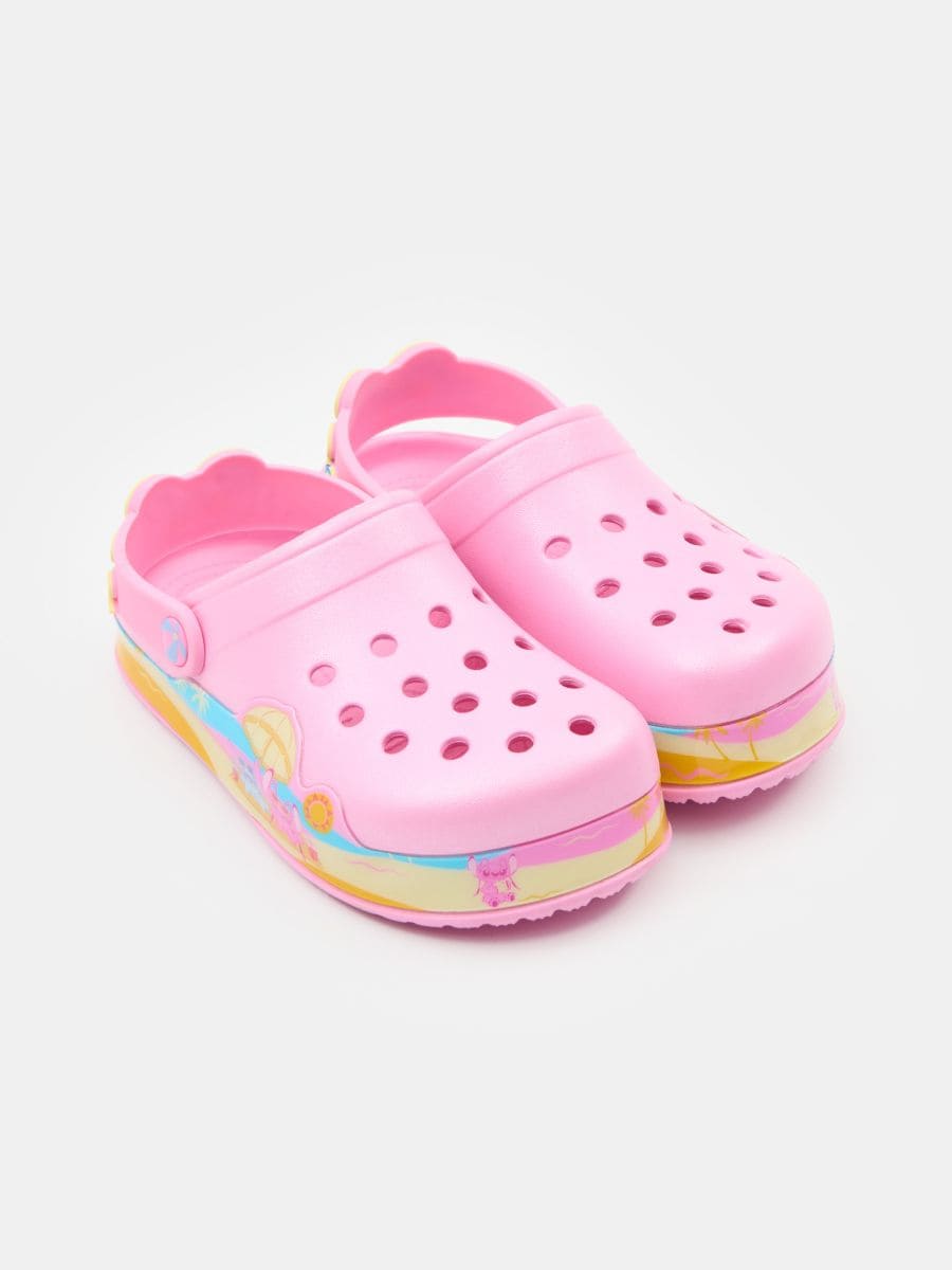 Chodaki z paskiem na pięcie i podświetleniem LED Stitch - różowy - SINSAY