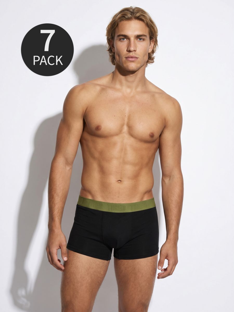 Boxeri din bumbac 7 pack - negru - SINSAY