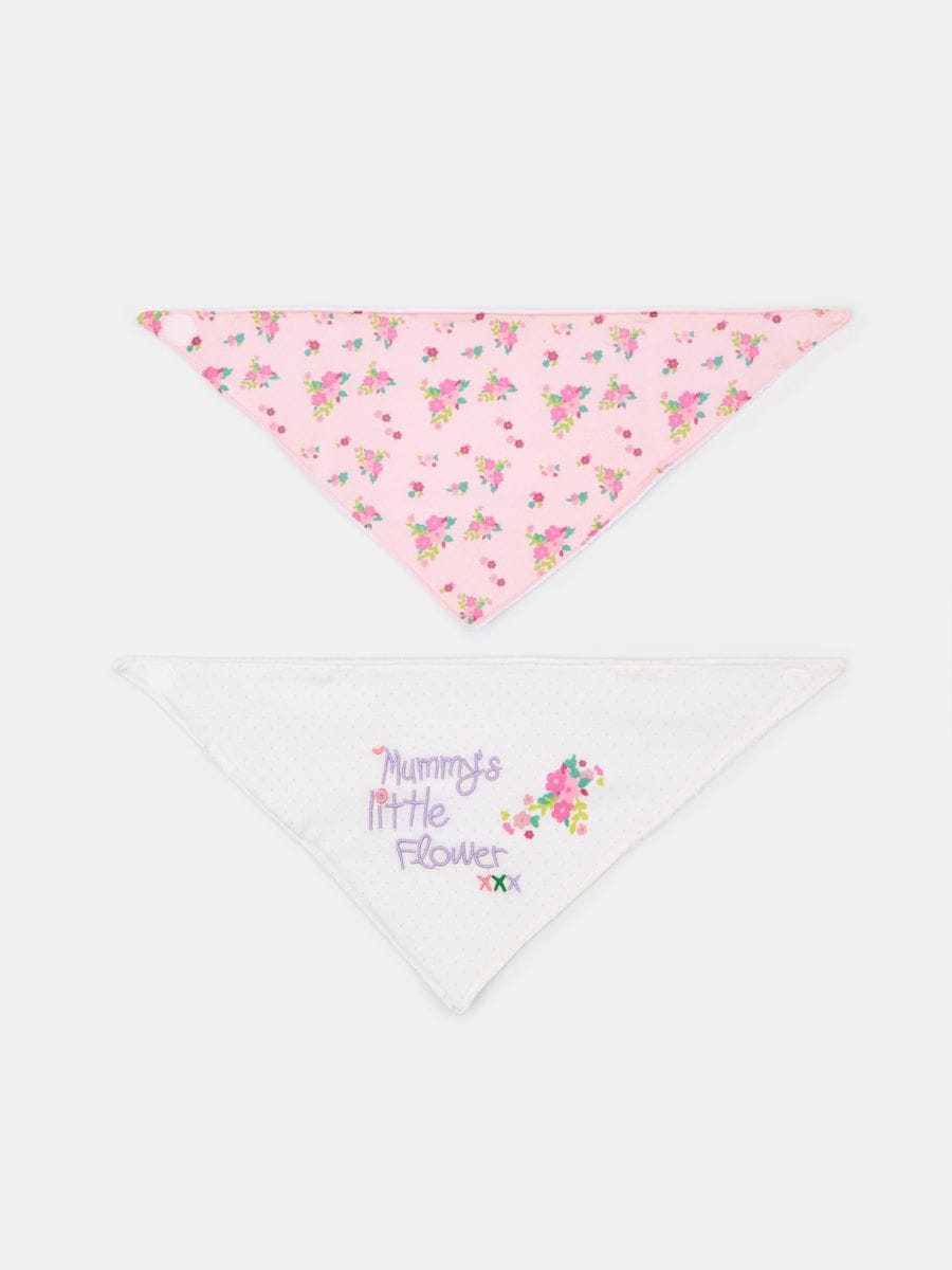 Set de bavete cu motiv floral 2 pack Set de bavete cu motiv floral 2 pack - roz-pastel - SINSAY