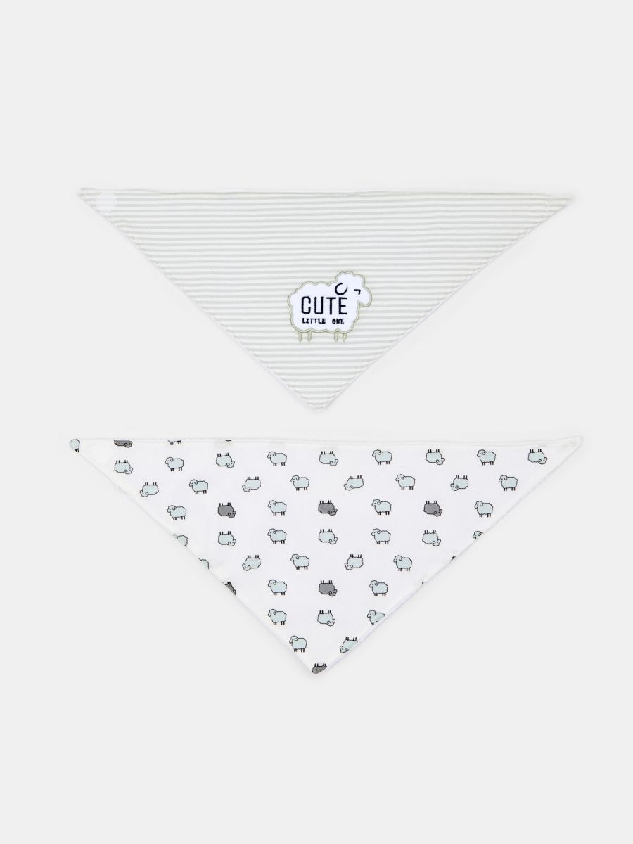 Set de bavete cu motiv de oițe 2 pack Set de bavete cu motiv de oițe 2 pack - gri deschis - SINSAY