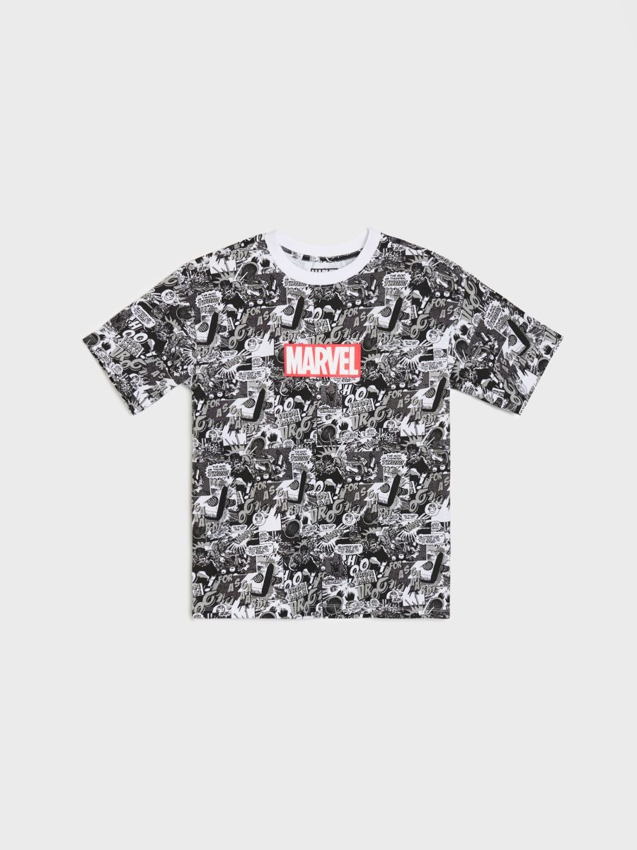 Bawełniana koszulka oversize z nadrukiem Marvel Bawełniana koszulka oversize z nadrukiem Marvel - wielobarwny - SINSAY