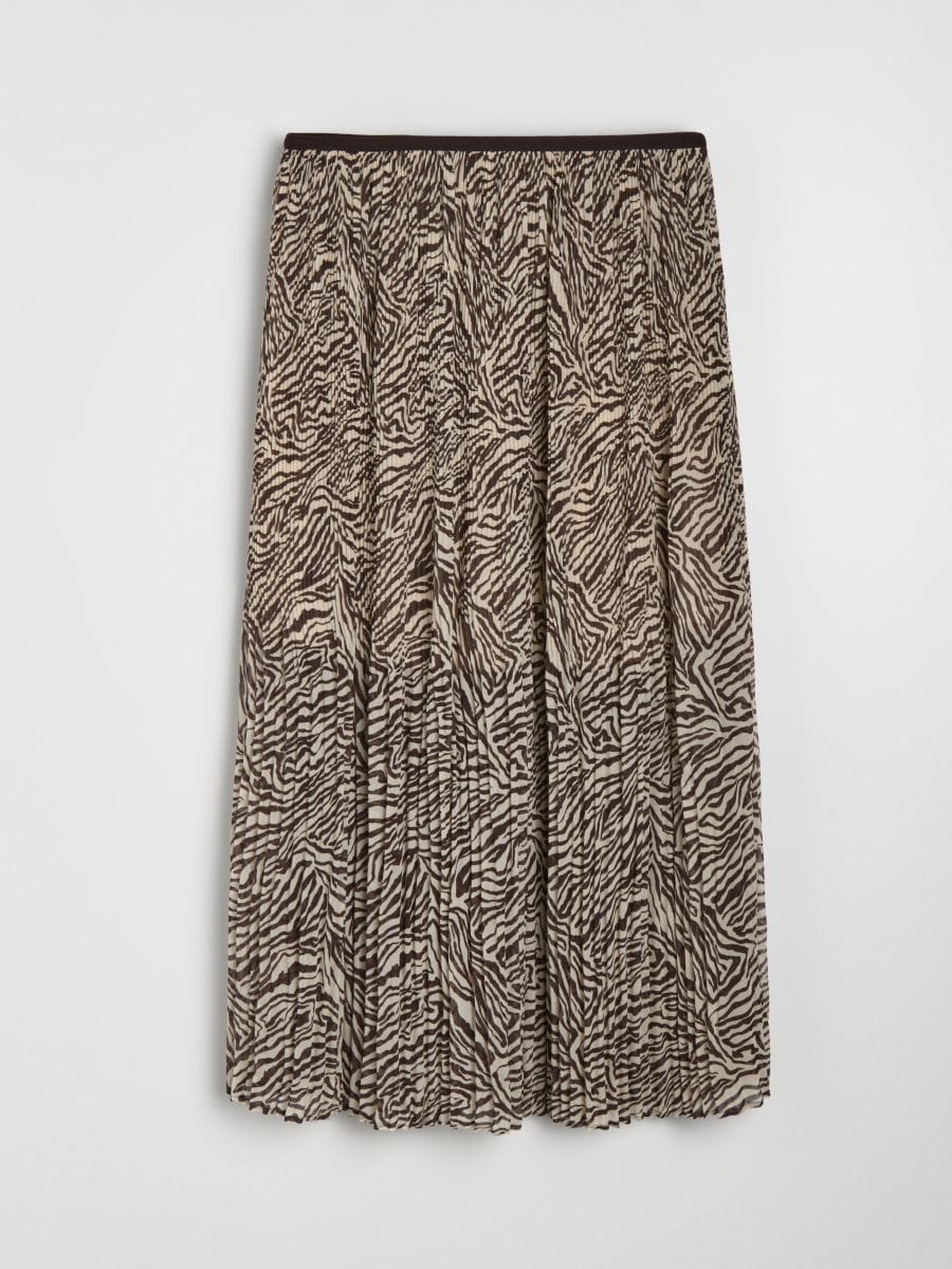 Fustă midi plisată cu imprimeu animalier Fustă midi plisată cu imprimeu animalier - multicolor - SINSAY