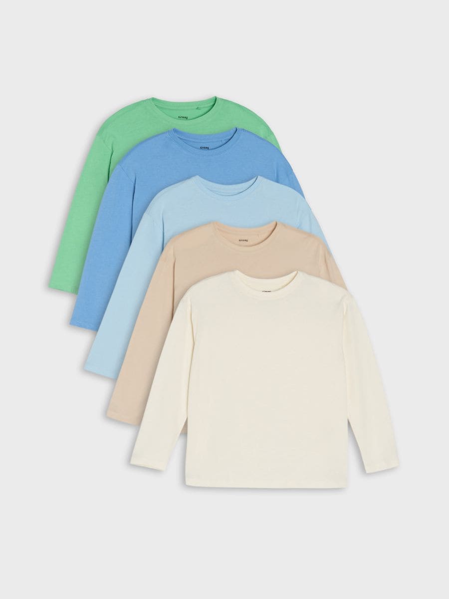 Bawełniana koszulka 5 pack - zielony - SINSAY
