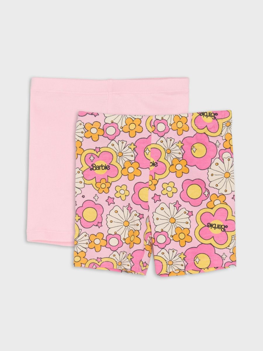 Krótkie legginsy 2 pack Barbie Krótkie legginsy 2 pack Barbie - różowy - SINSAY