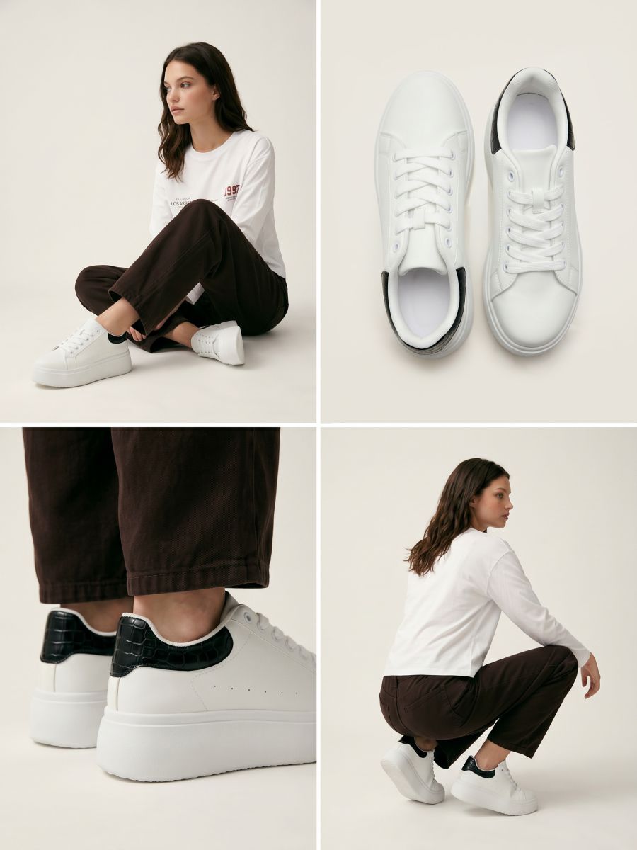 Sneakersy Sneakersy - biały - SINSAY