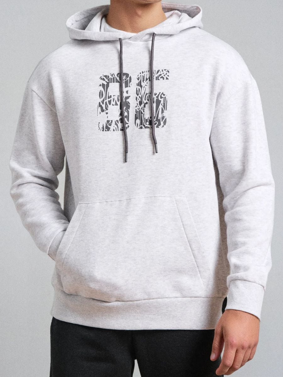 Bluza hoodie - szary - SINSAY