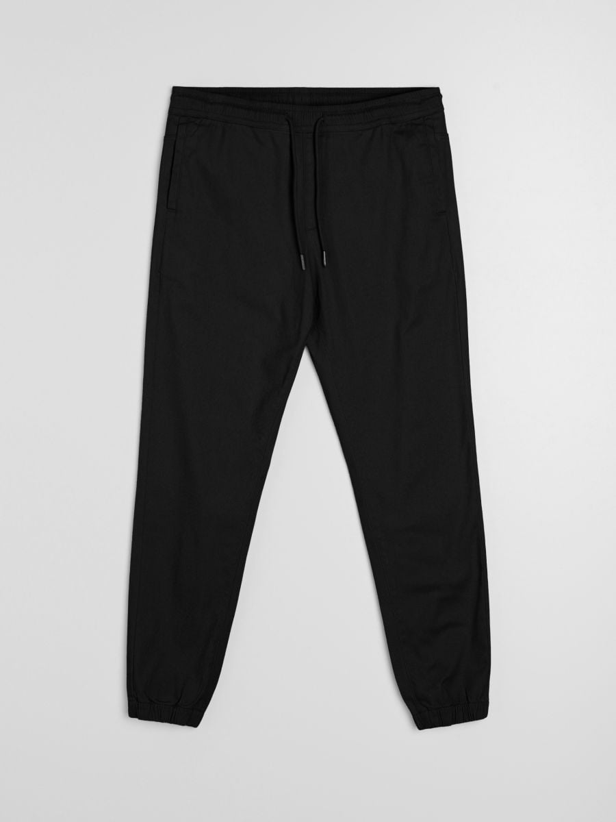 Pantaloni din bumbac jogger - negru - SINSAY