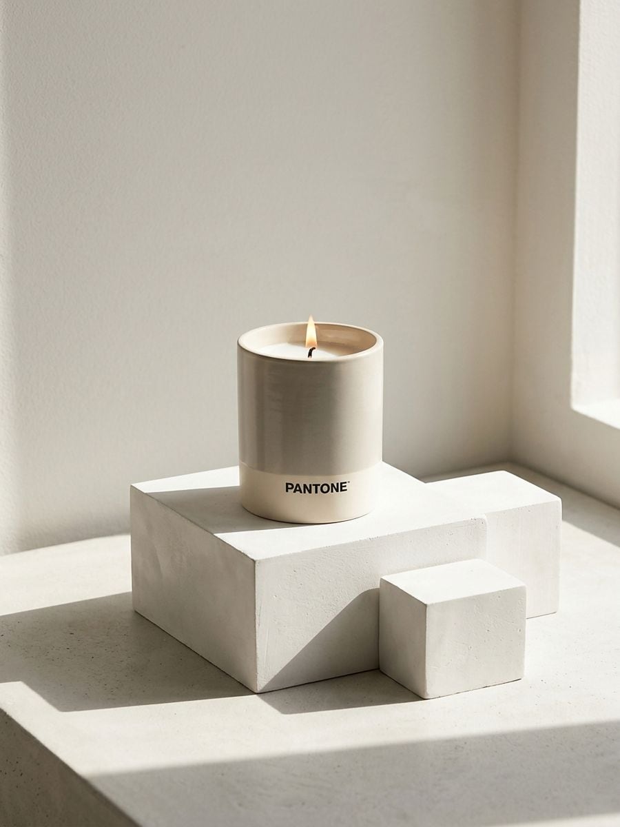 Świeczka w ceramicznym pojemniku Pantone Świeczka w ceramicznym pojemniku Pantone - beżowy - SINSAY