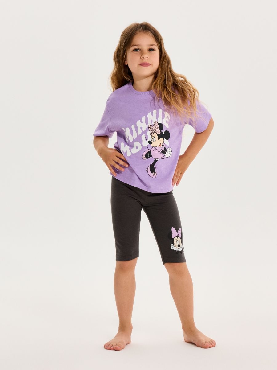 Pijama din bumbac în două piese cu imprimeu Minnie Mouse Pijama din bumbac în două piese cu imprimeu Minnie Mouse - lavand - SINSAY