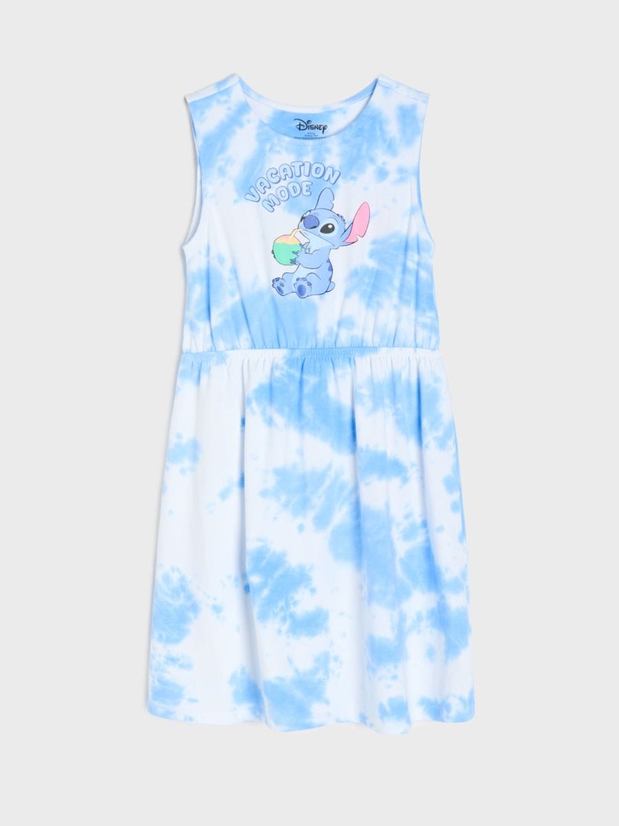 Bawełniana sukienka z nadrukiem Stitch Bawełniana sukienka z nadrukiem Stitch - niebieski - SINSAY