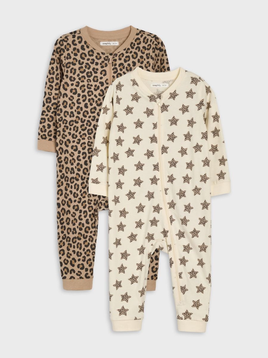 Salopete din bumbac cu model leopard 2 pack Salopete din bumbac cu model leopard 2 pack - bej - SINSAY