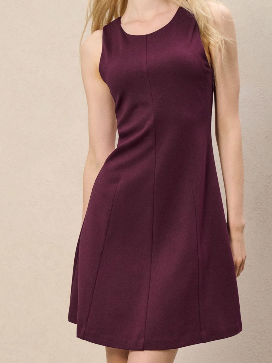 Rochie mini cu fir metalizat - bordo - SINSAY