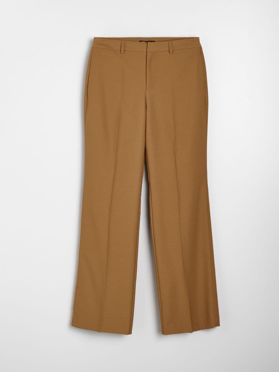 Pantaloni eleganți drepti cu amestec de vâscoză - chihlimbariu - SINSAY