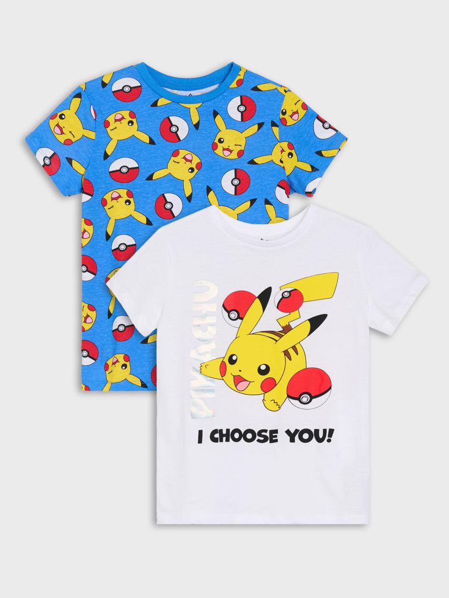 Bawełniane koszulki z nadrukiem Pokémon 2 pack - wielobarwny - SINSAY