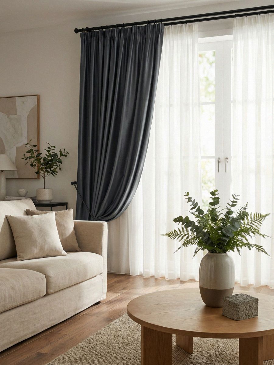 Draperie din catifea cu bandă de prindere Draperie din catifea cu bandă de prindere - gri-neutru - SINSAY