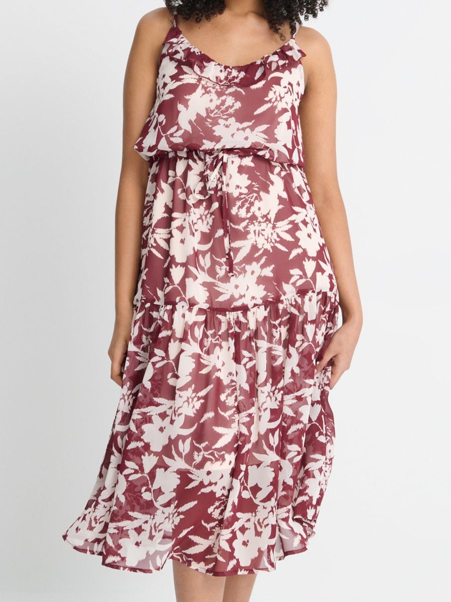 Rochie midi cu bretele și imprimeu floral - multicolor - SINSAY