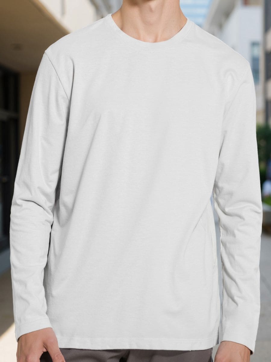 Tricou din bumbac, cu mânecă lungă - alb - SINSAY