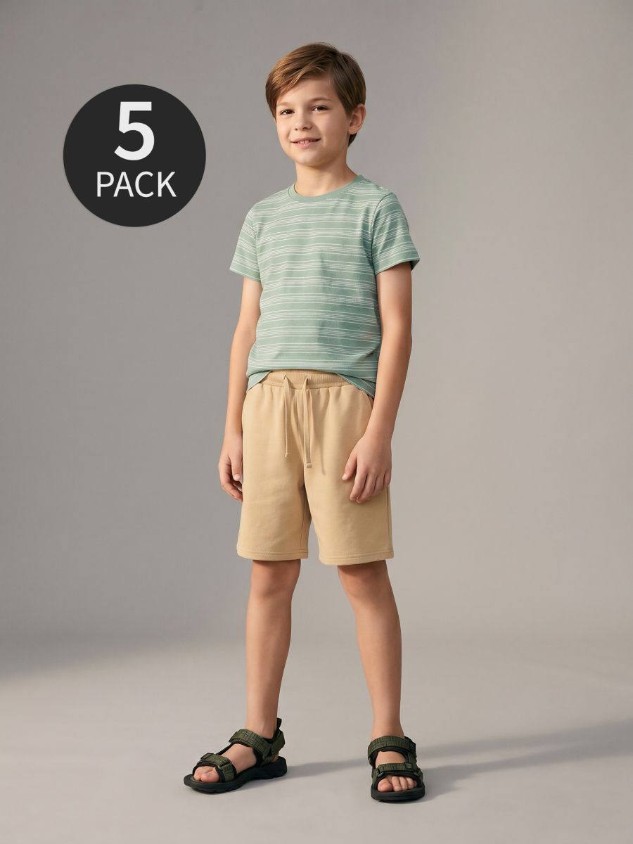 Szorty z dzianiny terry 5 pack - szary - SINSAY